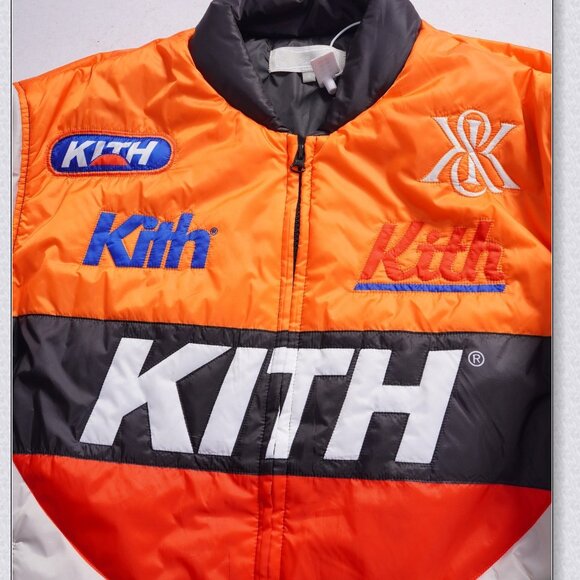 Kith Brixton Orange Racing Puffer Jacket - Picture 3 of 9